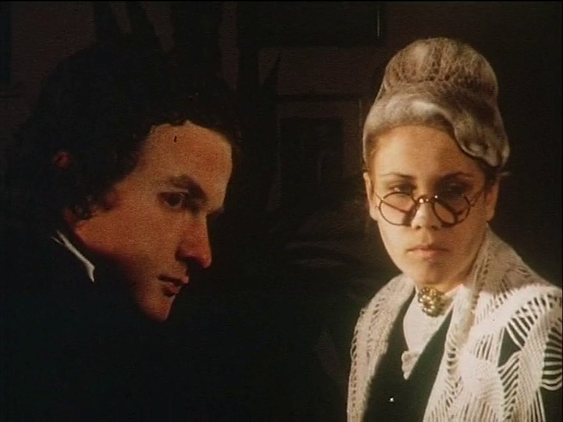 1974: Woodwool - der erste öffentlich aufgeführte SOB-Film. Szenenbild mit Christian Grimm und Gisela Herbst.